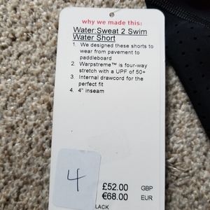 Sweat to Swim size 4 shorts black